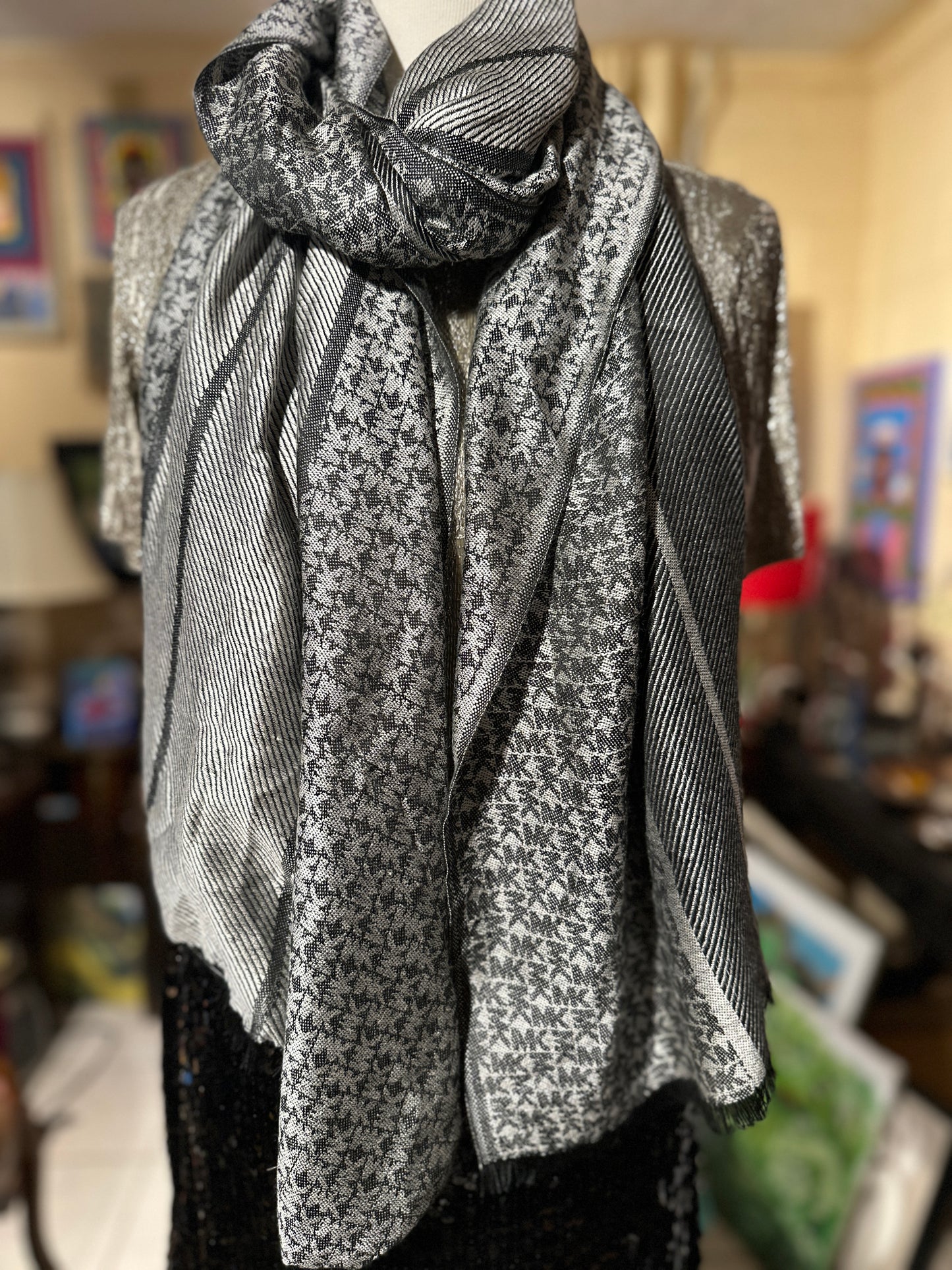 Tripp's Store / ACCESSORIES / Scarves / Wrap / Black and White MK Logo