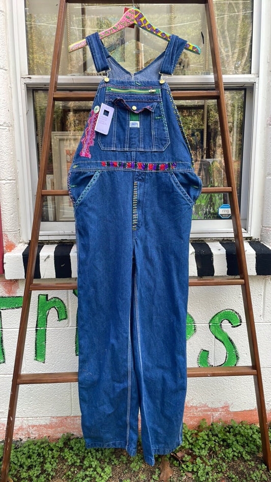 Tripp's Store : Bespoke Overalls // Vintage one of a kind women's overalls // Size 40" x 30" // Mae Lettuce one of a kind stitched overalls