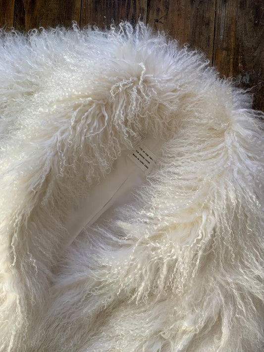 Tripp's Store : Vintage designer Tibetan lamb fur 70s authentic shag coat fully lined with pockets // 1970s